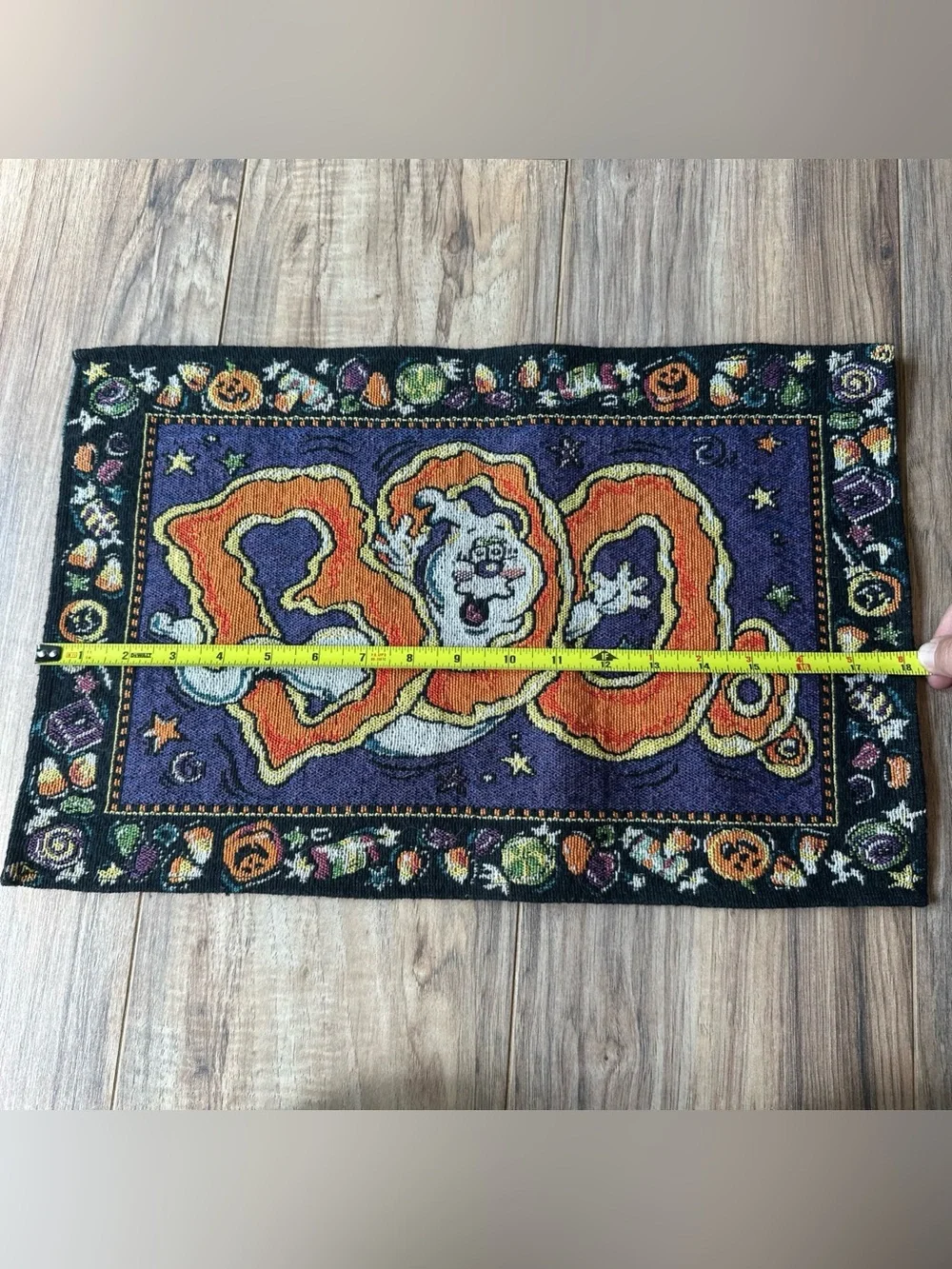 Vintage Halloween Tapestry Placemats Set Of 5 Ghosts Boo Woven Eileen Toohey